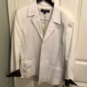 NWT Kasper white and brown blazer size 14